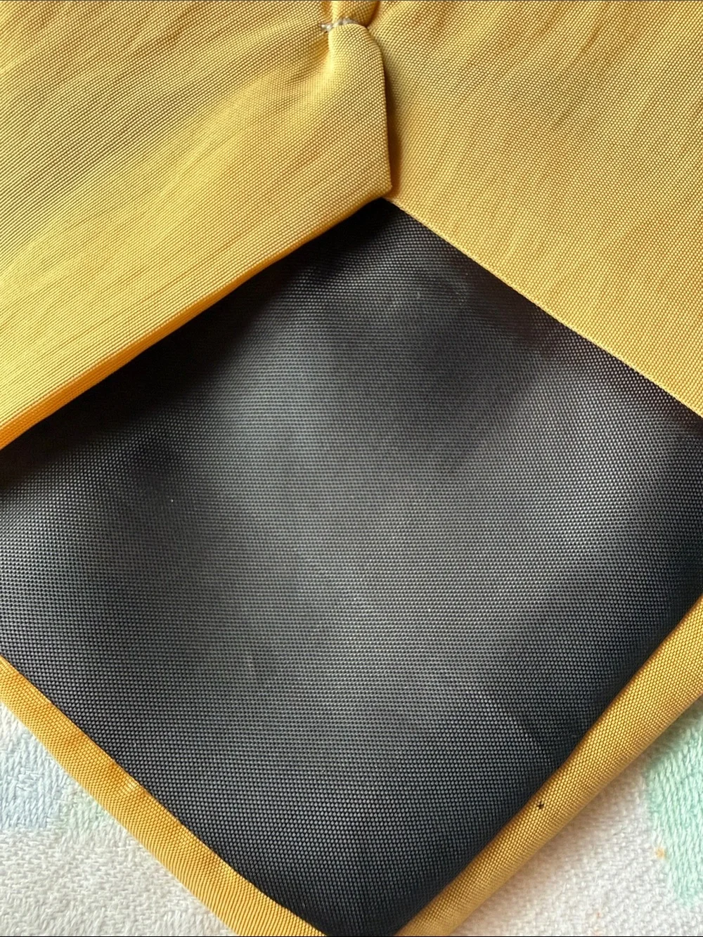 Kai Long Men's Solid Yellow Silk Tie